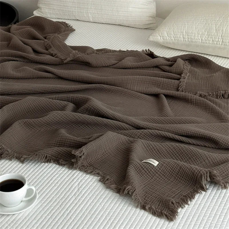 BowLift | Solid color cotton sofa blanket