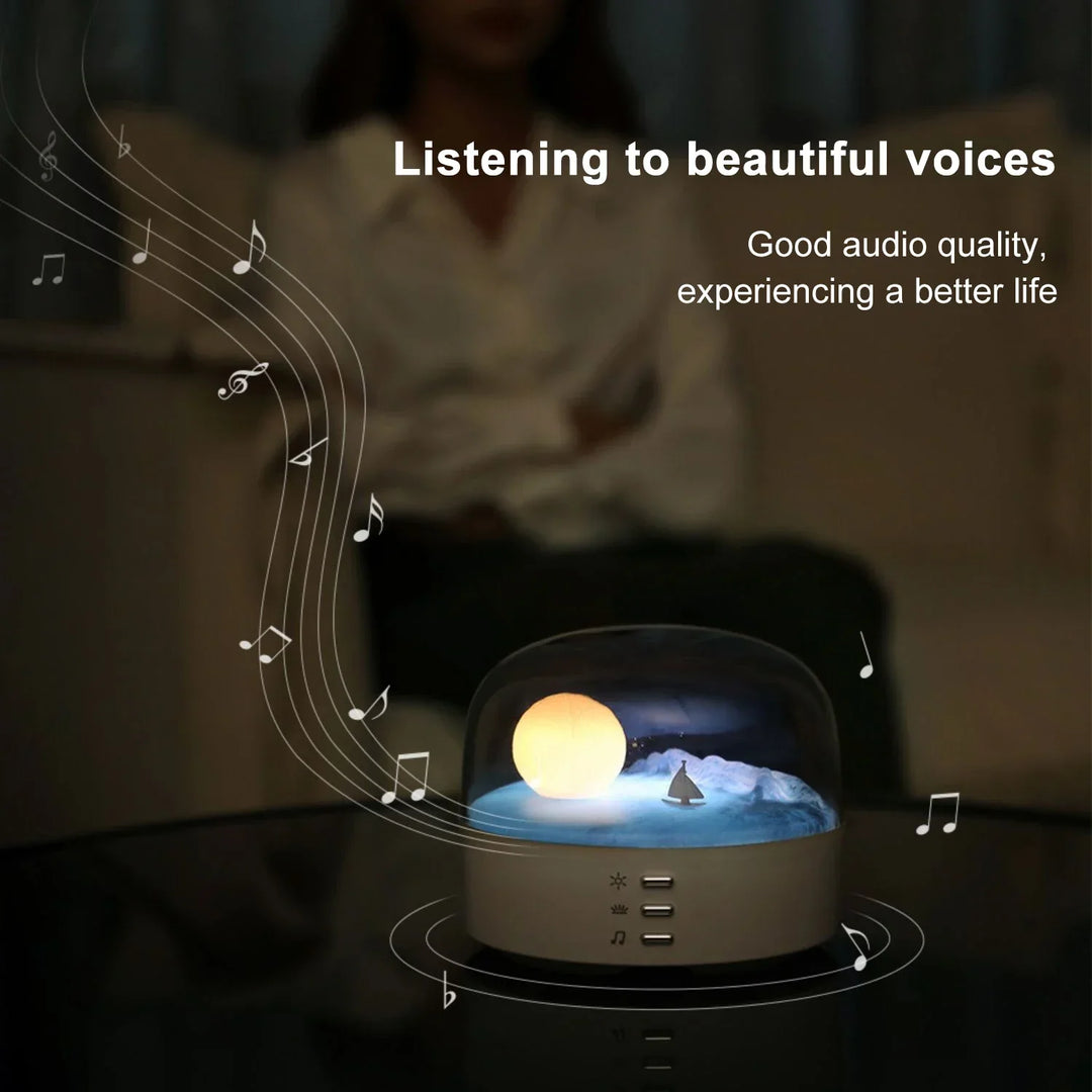 BowLift | 3D Mysterious Moon LED Night Light Speaker