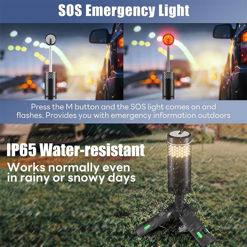 BowLift | LumaPeak Camping Lamp | 10,000 mAh Battery | Telescopic Design & Tripod | Dimmable with SOS Function | Outdoor & Emergency Lamp