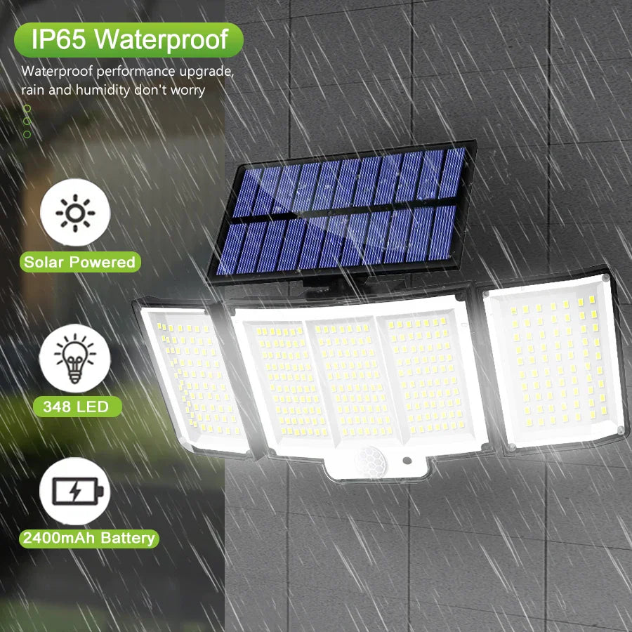 BowLift | Solar Wall Light LumoGuard 318LED | Motion Sensor & 3 Lighting Modes | IP65 Waterproof for Garden, Terrace & Fence