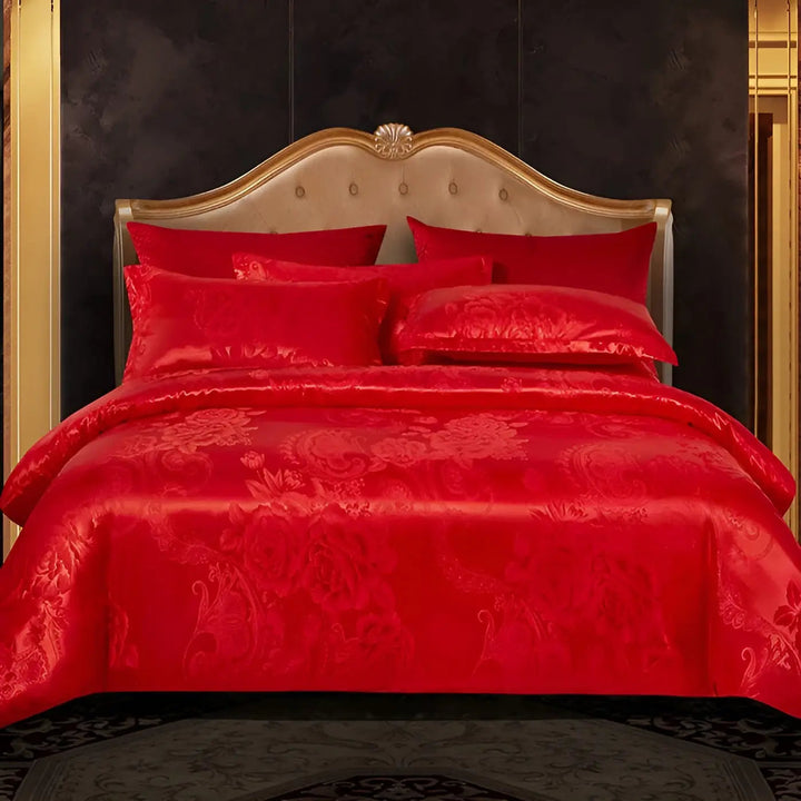 BowLift | Chic Satin Jacquard Duvet Cover for Luxury Bedroom