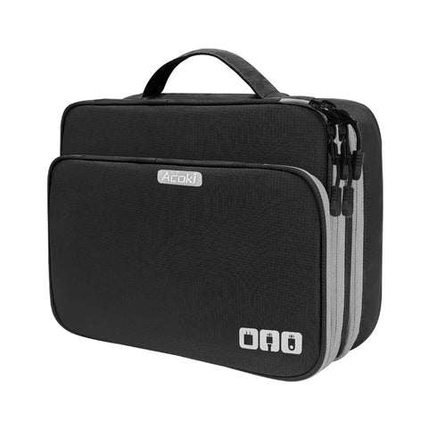 BowLift | Electronics Organizer TECHNIVO LayerPro | 3-Layer Cable Bag | Waterproof & Large Volume | For iPad, Chargers & Accessories