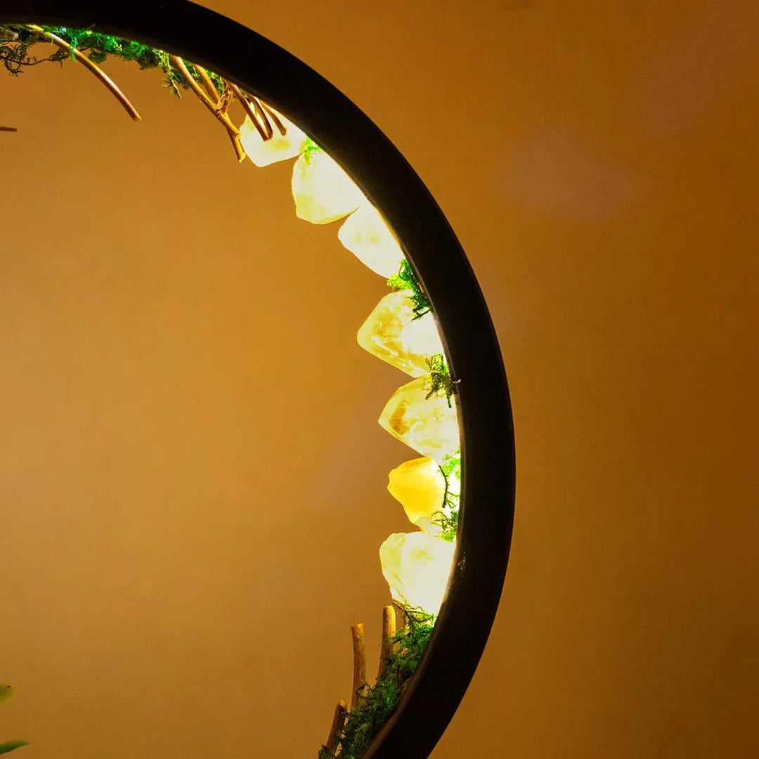 BowLift | Elegant night light - Round frame - Green crystals - Chic decoration