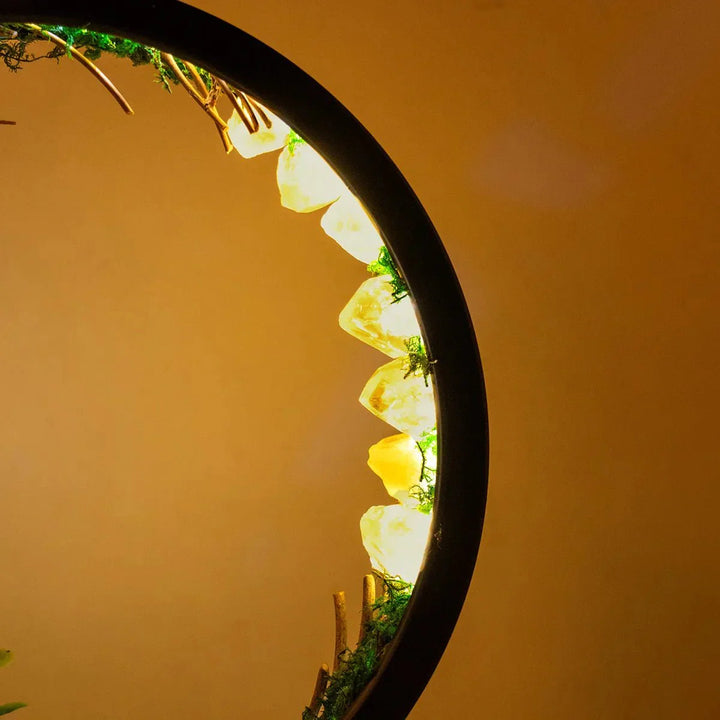 BowLift | Elegant night light - Round frame - Green crystals - Chic decoration