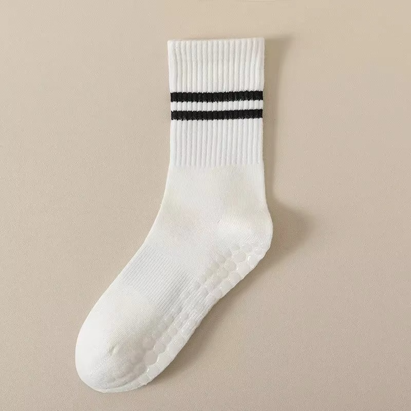 BowLift | Unisex Mid-Calf Striped Yoga Socks - Non-Slip, Sweat-Absorbing, Odor-Control