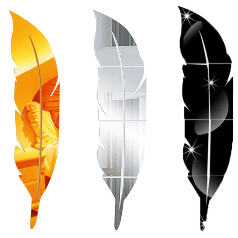 BowLift | 3D Feather Art Mirror Wall Sticker