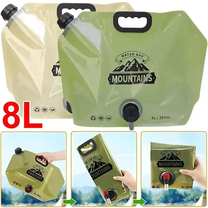 BowLift | HydraPakx Foldable Water Carry Bag 8 L | With Handle & Spout | For Camping, Hiking & Outdoor