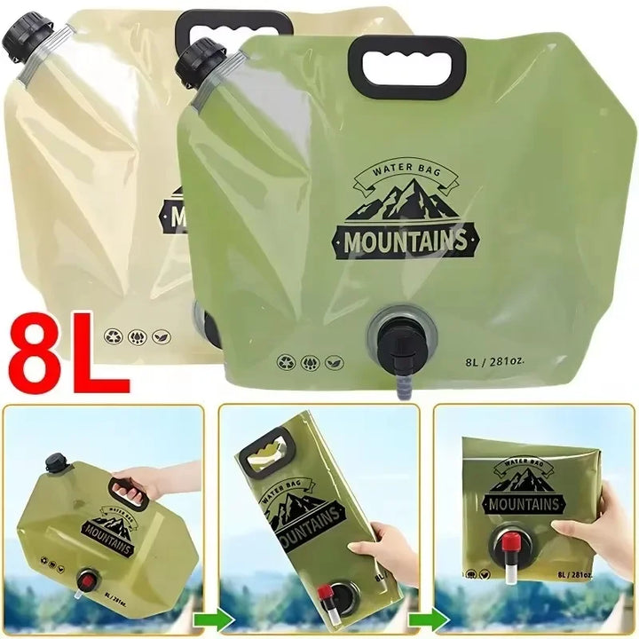BowLift | HydraPakx Foldable Water Carry Bag 8 L | With Handle & Spout | For Camping, Hiking & Outdoor