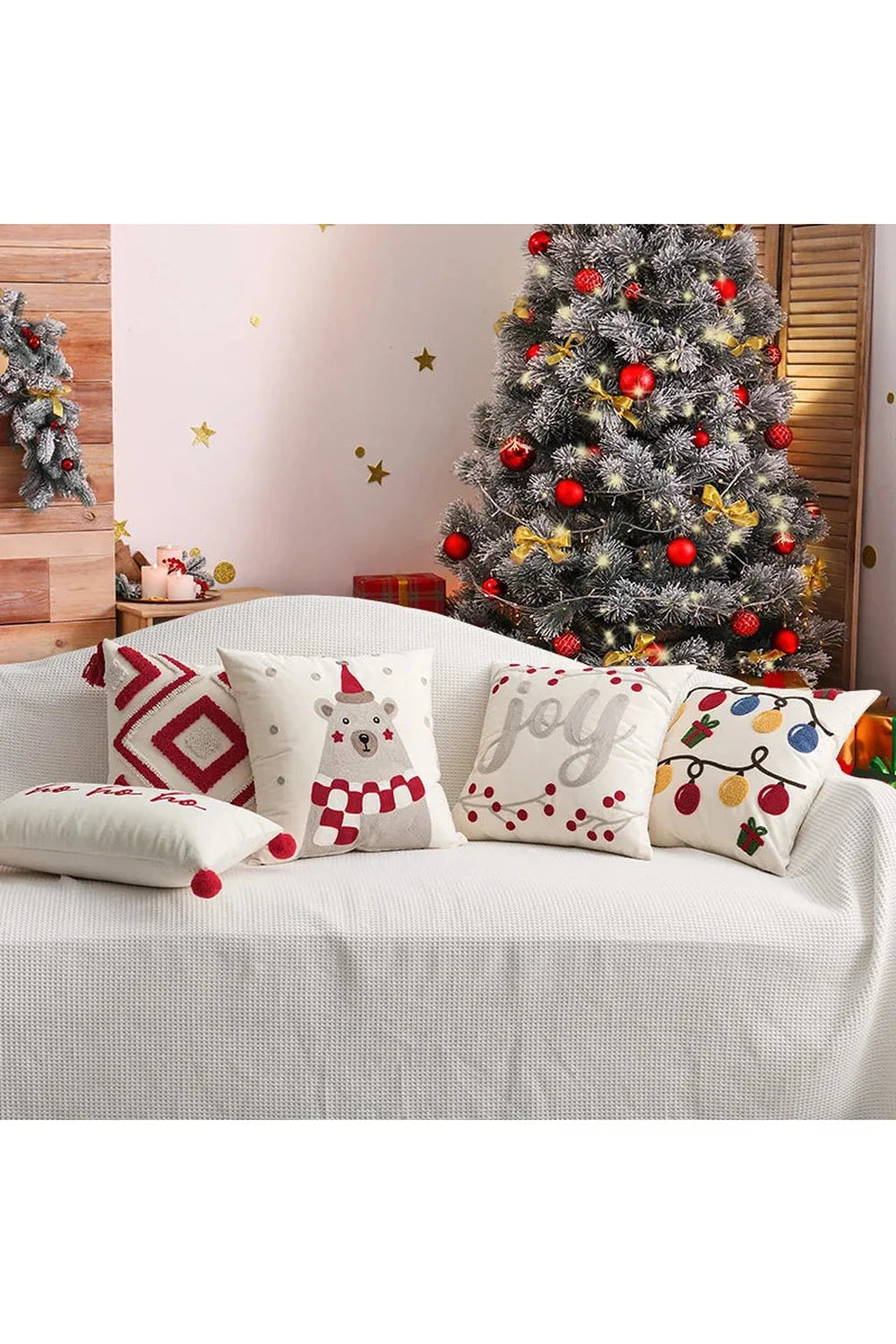 red Christmas cushion cover | Bowlift