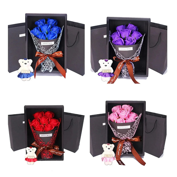 7 Roses Soap Bouquet Gift Box Bowlift