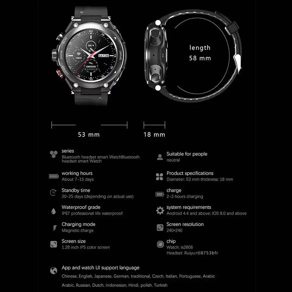BowLift | 3in1 Rhythm Runner Earbuds Smartwatch