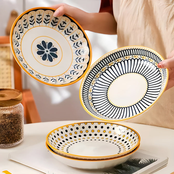 Porcelain Plate Set Hand-Painted – Elegant and Decorative | Perfect for Everyday and Special Occasions | Bowlift