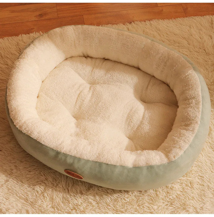Oval Plush Bed for Dogs & Cats Bowlift