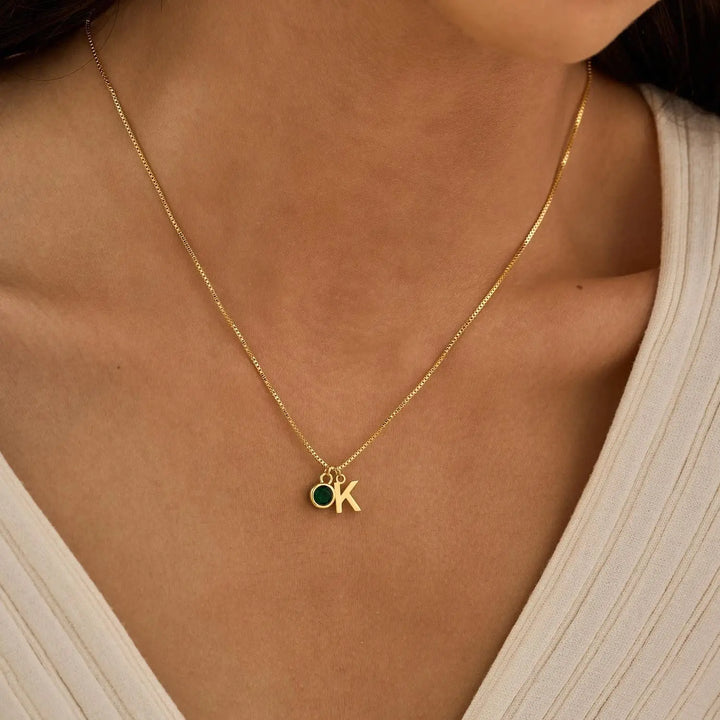 BowLift | Dainty Initial & Birthstone Necklace