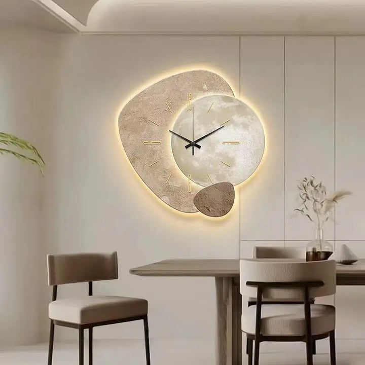 BowLift | Scandinavian Luxurious Wall Clock – Modern Design with Lighting