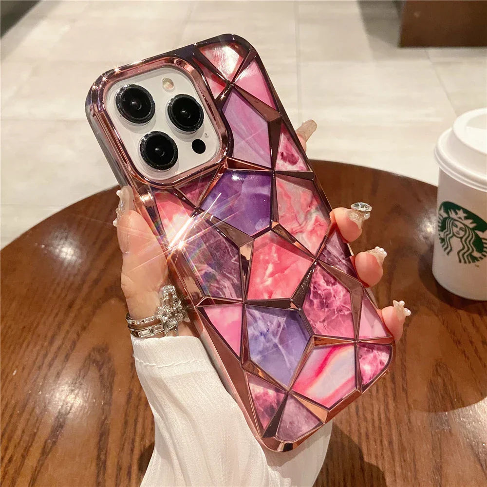 BowLift | Geometric Colorful Marble iPhone Case