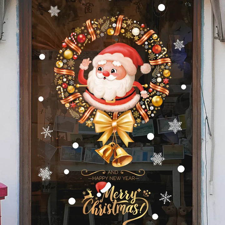 BowLift | LumiFrost | Christmas Window Stickers 2025 | Santa Claus & Christmas Tree | Removable Window Stickers for Glass & Walls | Festive Decor for Christmas & New Year