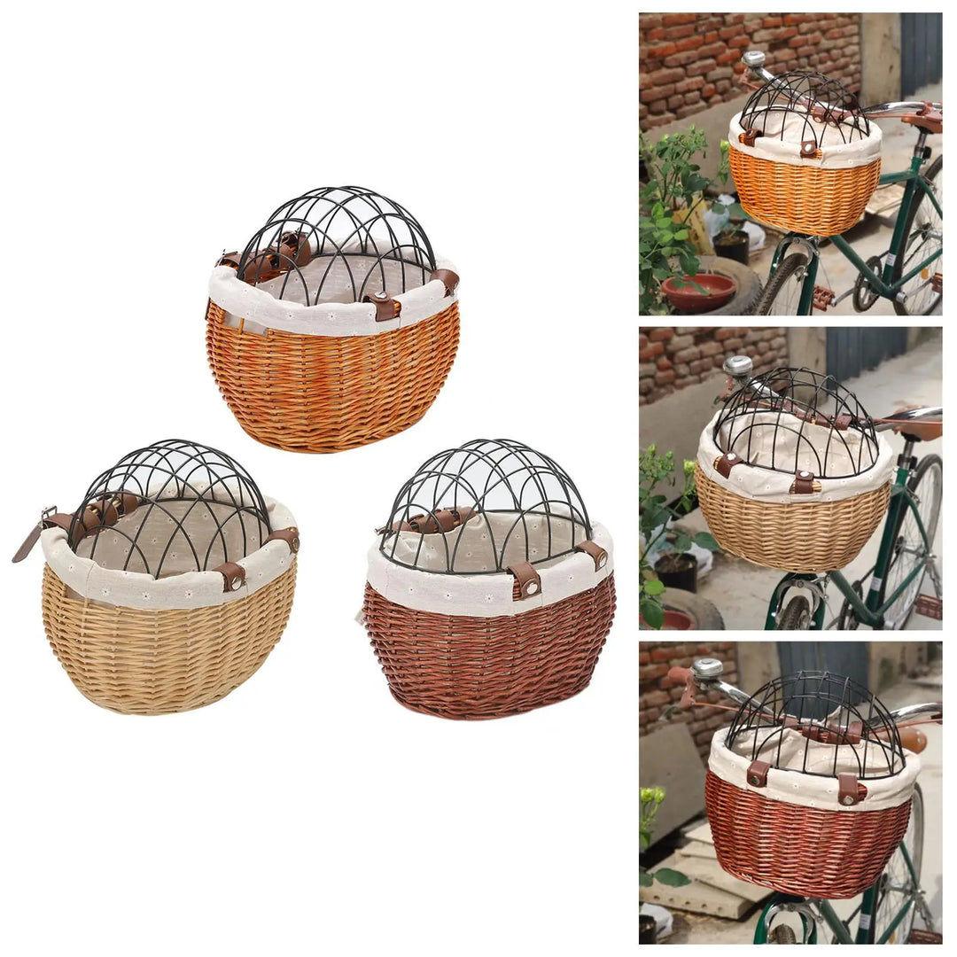 BowLift | PawRide | Front-Mounted Wicker Dog Bike Basket – Safe, Stylish & Weatherproof