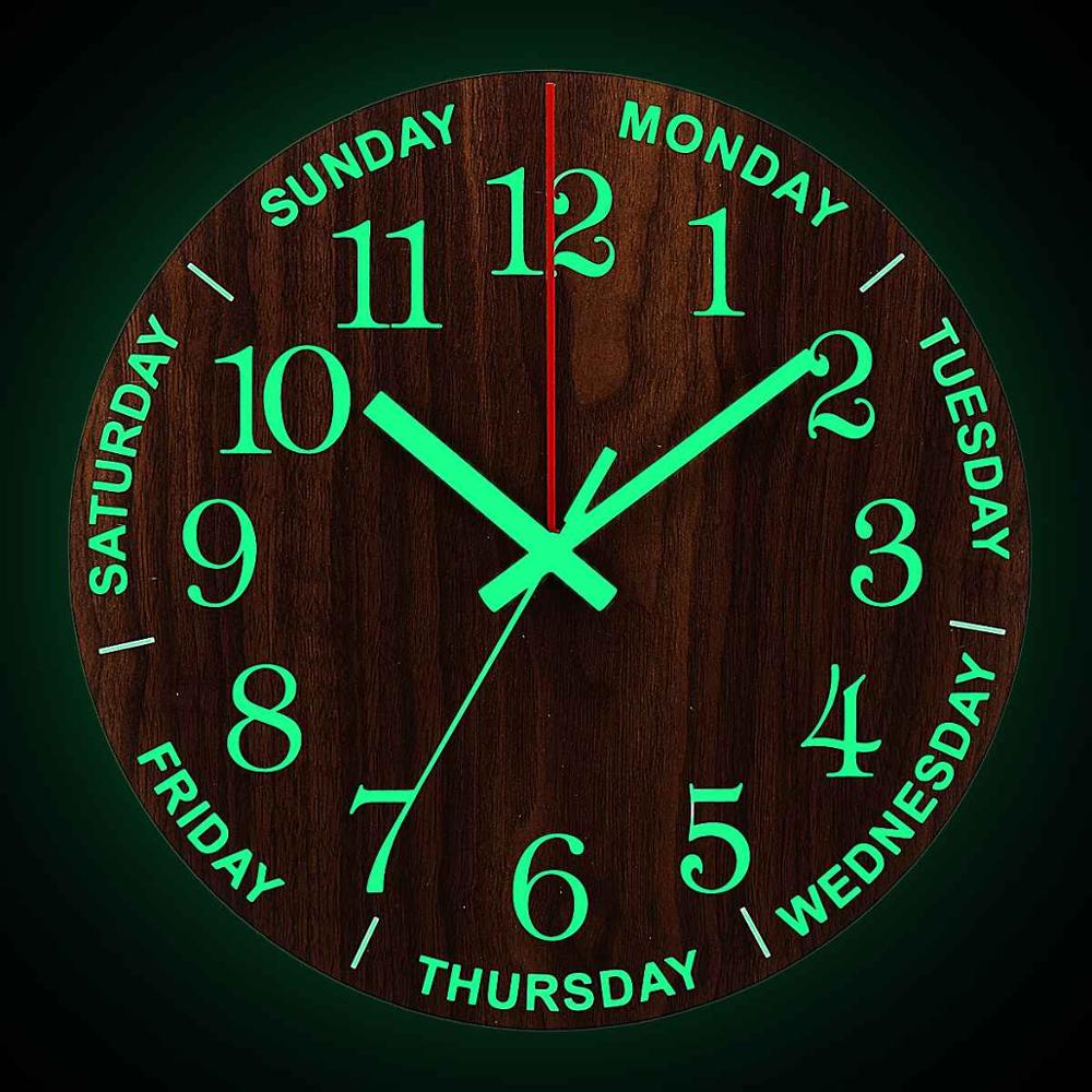 BowLift | Nordic Luminous Wood Silent Wall Clock