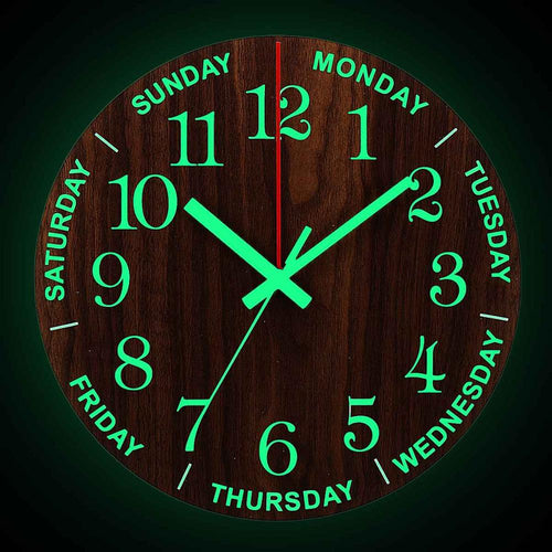 BowLift | Nordic Luminous Wood Silent Wall Clock