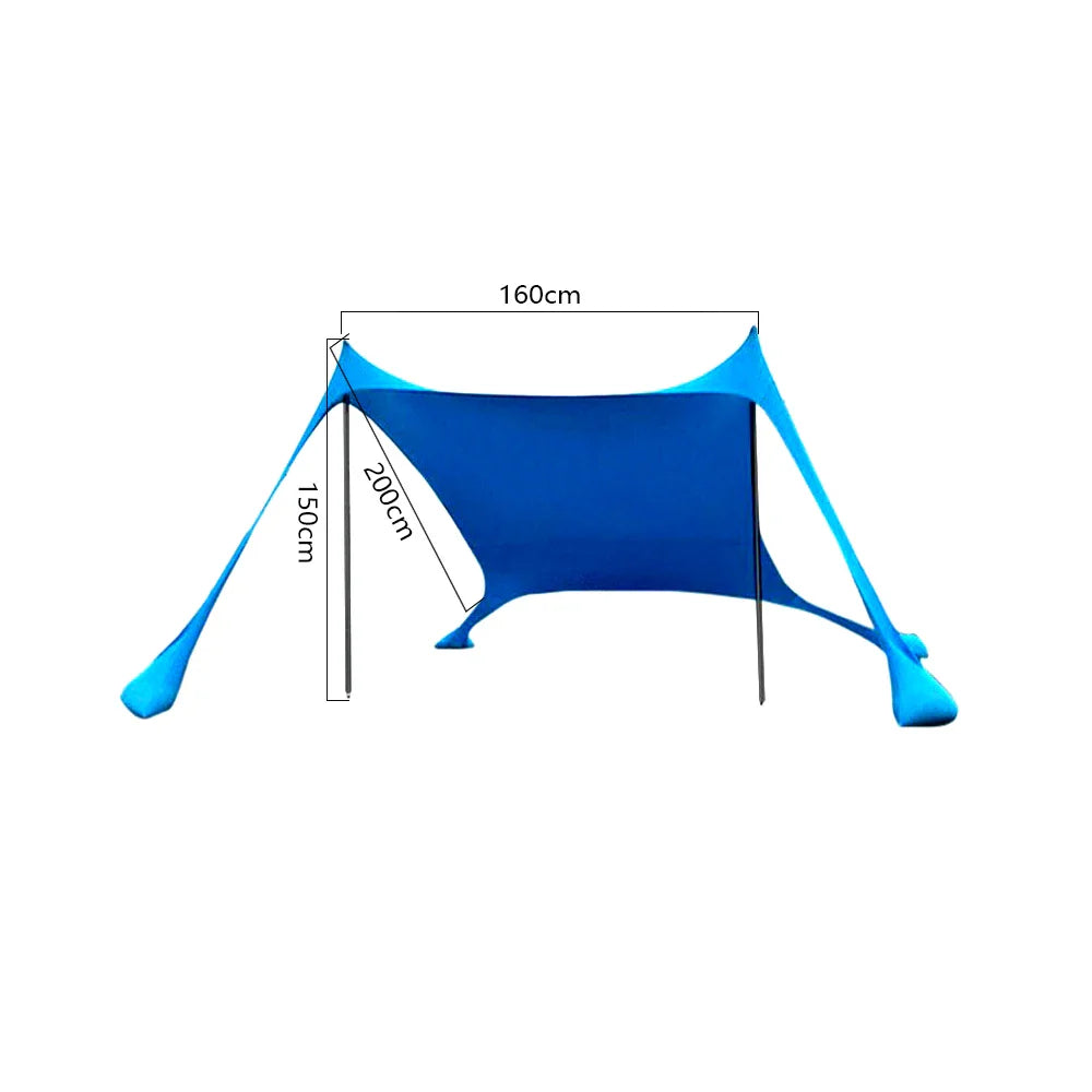 BowLift | Solaviva Beach Tent with UV Protection UPF50+ | Windproof & Waterproof | For 3–4 People | 200×200×170 cm