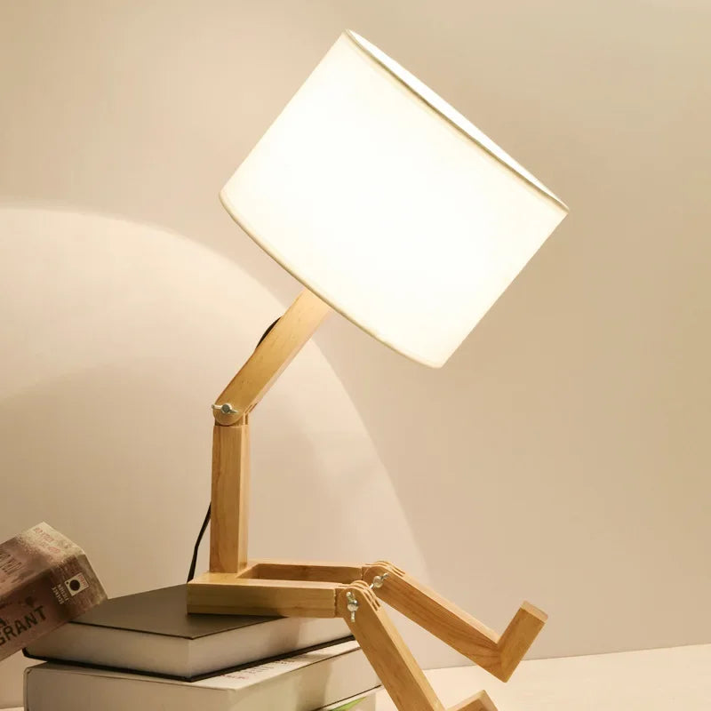 Elegant Wooden Table Lamp with Book Compartment Bowlift