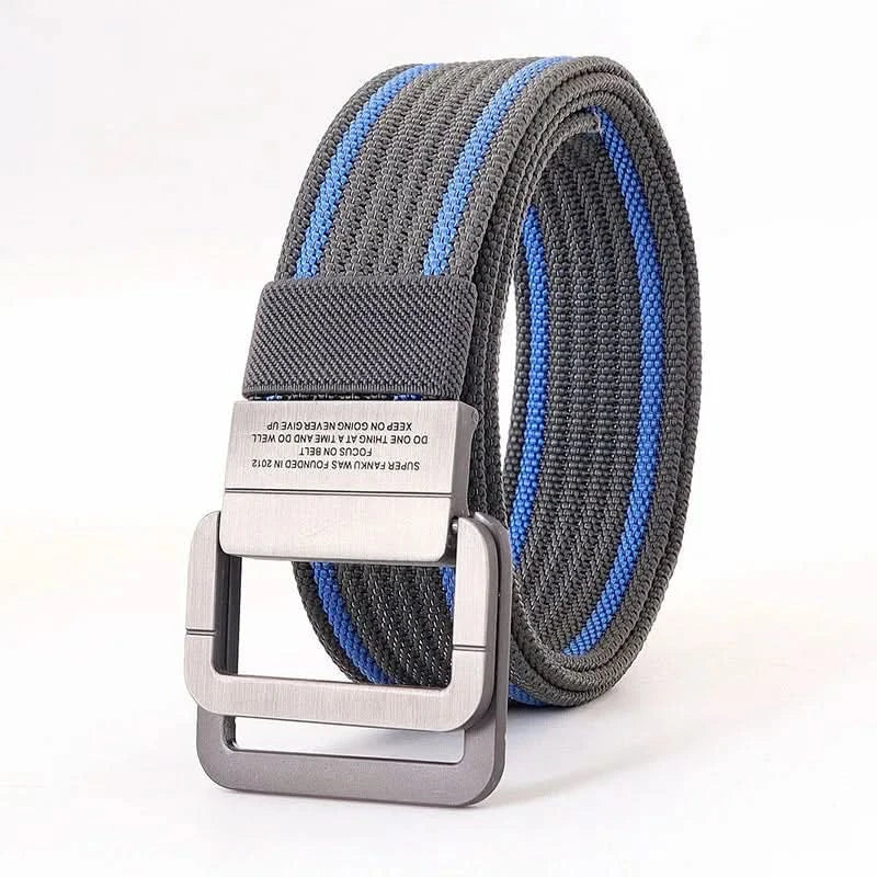 BowLift | Unisex Canvas Belt – Double Metal Ring Buckle, Adjustable