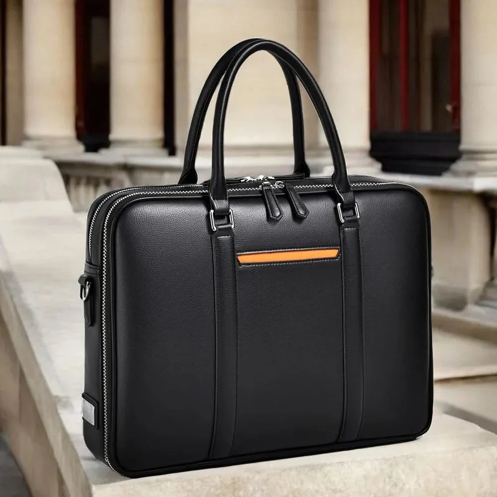 BowLift | Manhattan Leather Business Laptop Briefcase Crossbody Handbag