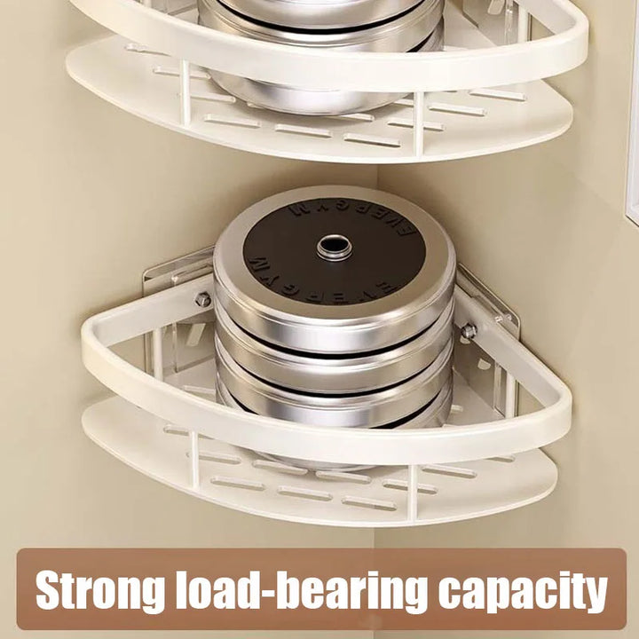 BowLift | AquaSpace Pro | Corner Shower Shelf Without Drilling | Aluminum | Rust-Free & Load-Bearing | Bathroom Shelf in Black, White, Silver or Black-Gold