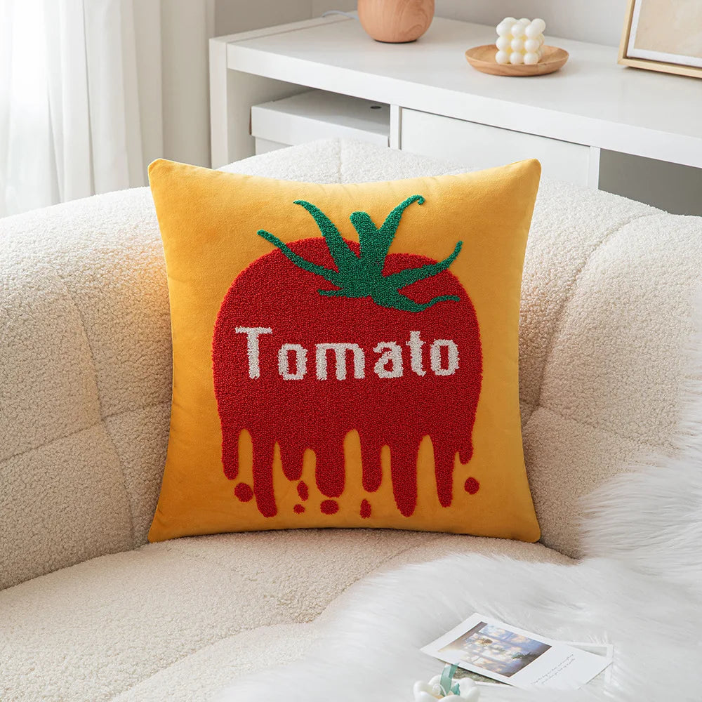 Fruit Embroidered Cushion Cover | Bowlift