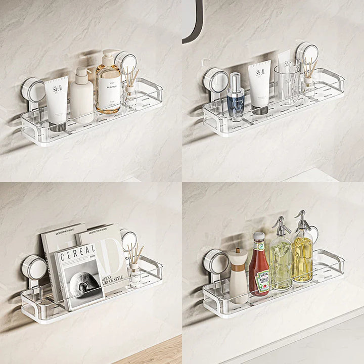 BowLift | Wall shelf with suction cup | No drilling | Shelf for bathroom & kitchen | Multifunctional