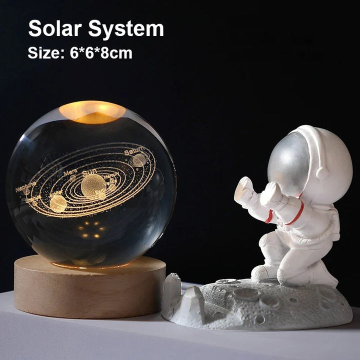 BowLift | Astranova Galaxy Night Light | LED Crystal Ball with Milky Way Design | Warm White Light | Creative Gift for Kids & Adults