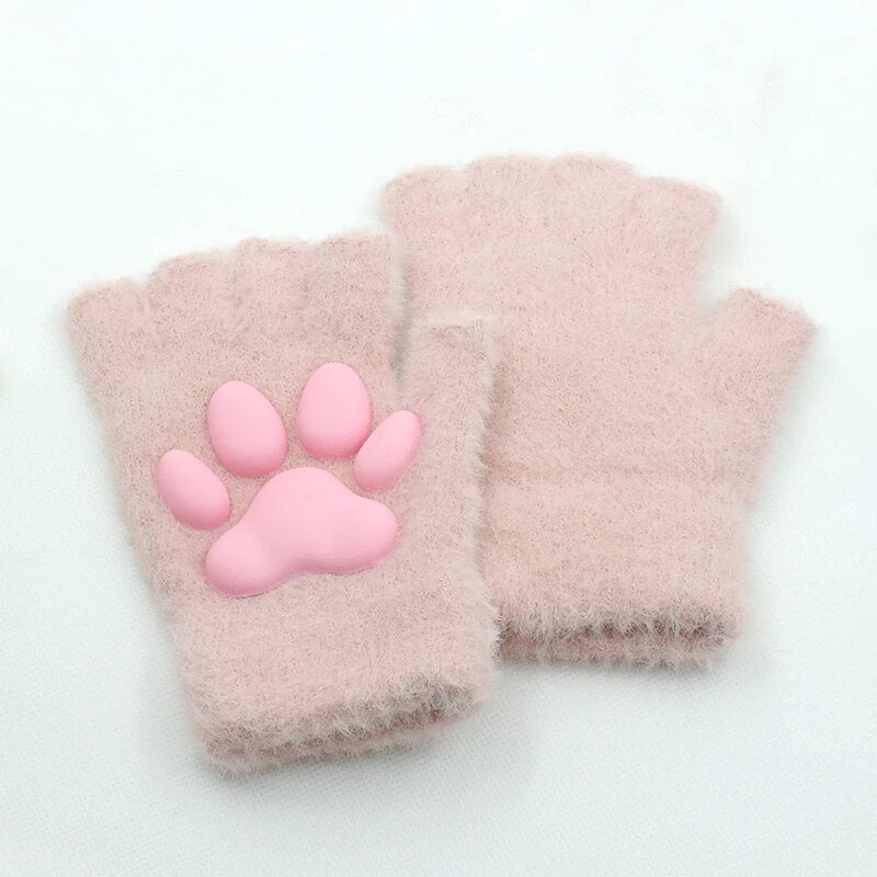 BowLift | 3D Cat Paw Soft Fingerless Gloves