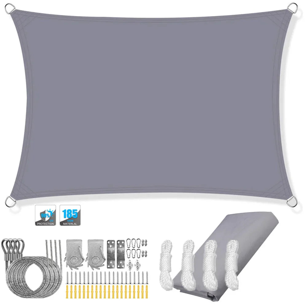 BowLift | Waterproof Rectangular Sun Shade Sail with UV Protection & Mounting Kits – ShadeGuard