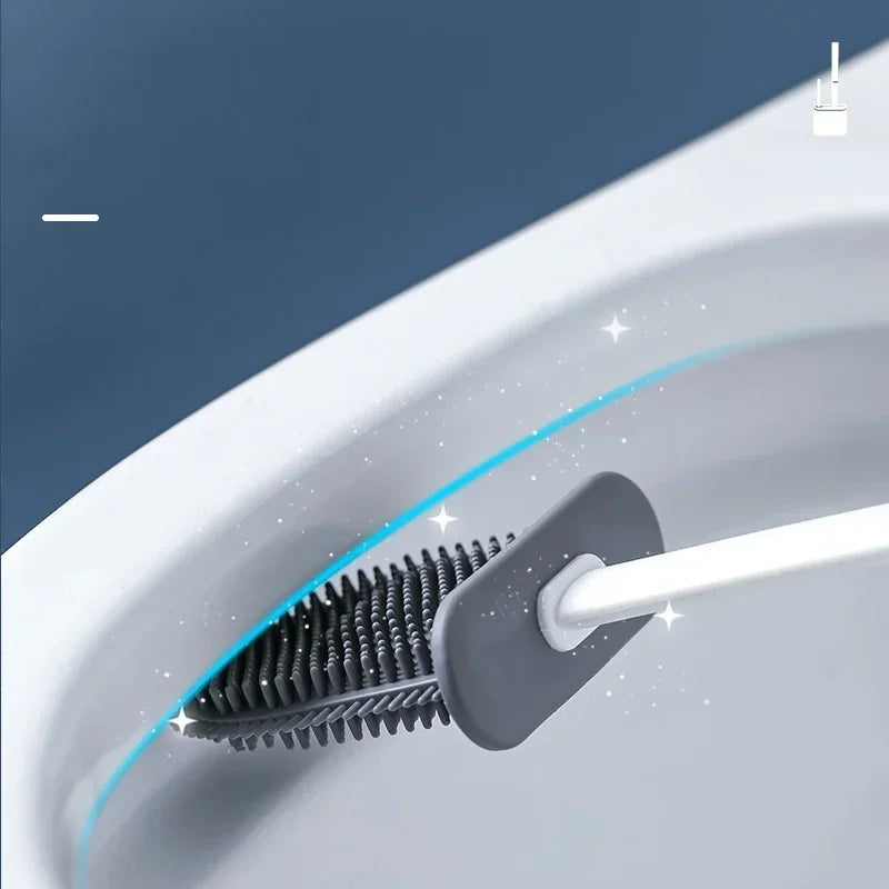 FlexiClean Silicone Toilet Brush Set Bowlift