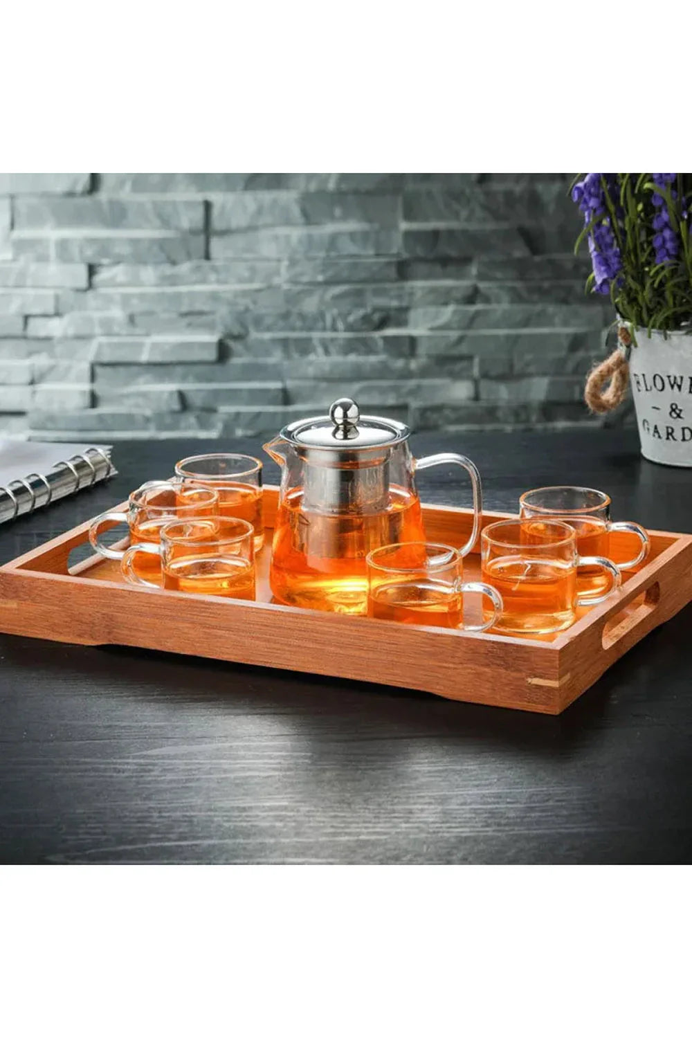 BowLift | Stainless Steel Infuser Glass Teapot