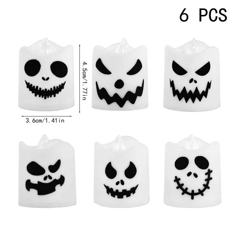 BowLift | Halloween LED Ghost & Pumpkin Candle Lights – 6 Pack