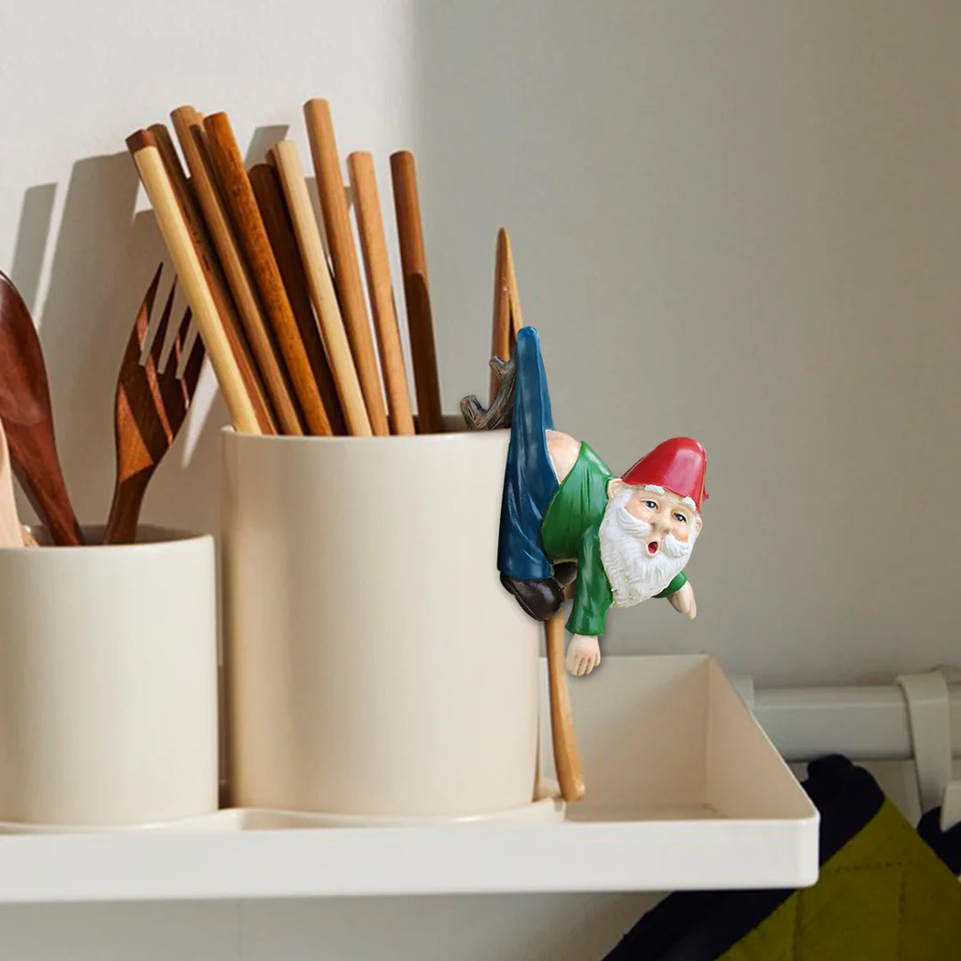 BowLift | Funny Gnome Flower Pot Hanger made of Resin with Pants on a Branch