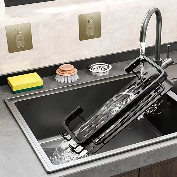 Aluminum Kitchen Shelf | Self-Emptying Sink Shelf – No Drilling Required Bowlift