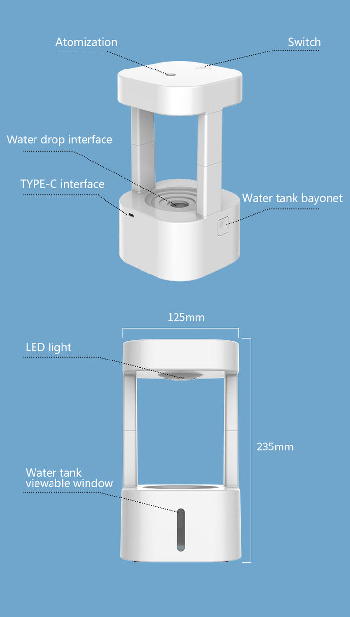 Anti-Gravity Waterfall Air Humidifier