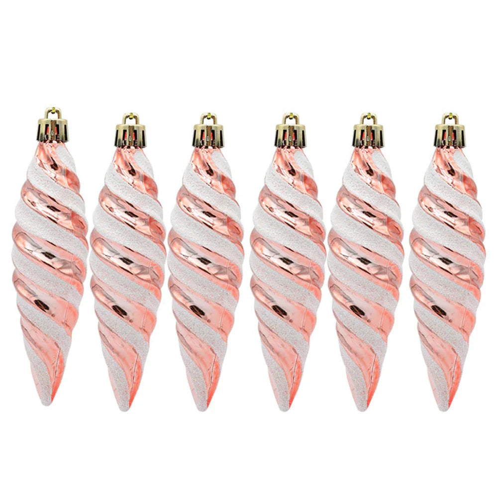 Spiral Christmas Hanging Ornaments, 11 cm Tall, for Trees and Celebrations