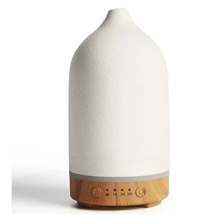 BowLift | Aromisca Ceramic Aroma Diffuser | 100 ml Ultrasonic Air Humidifier | 7 LED Colors & Timer | Handcrafted Design