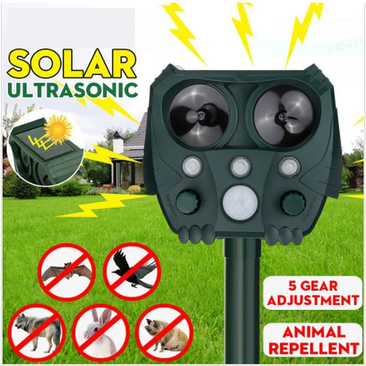BowLift | Solar Ultrasonic Animal Repeller with PIR Sensor and Flashing Light – GuardPet