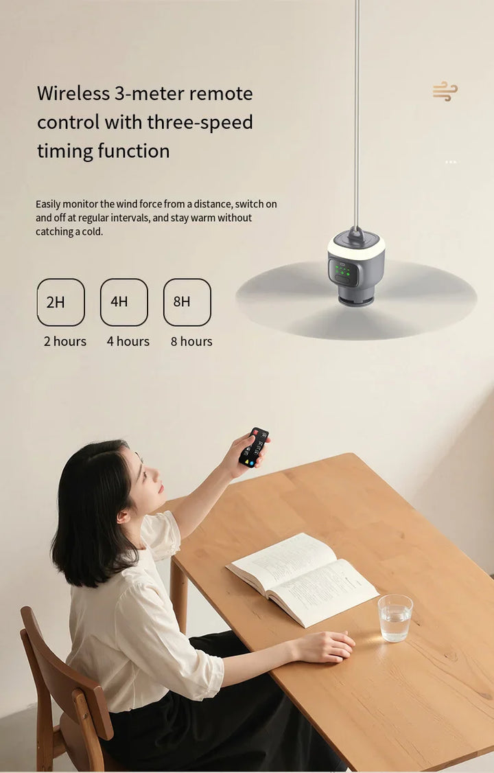 12000mAh Portable Ceiling & Camping Fan – Outdoor Tent Air Circulator and Cooling Ventilator | Bowlift