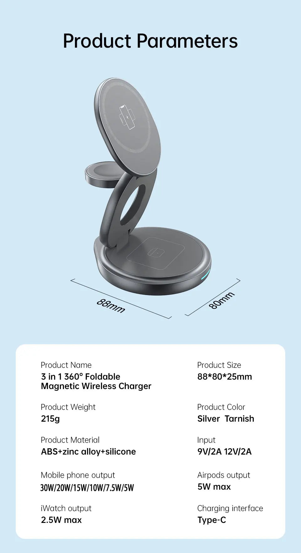BowLift | 3 in 1 Foldable Magnetic Wireless Charger