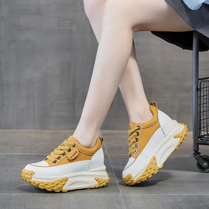 BowLift | 7 cm Platform Wedge Sneakers made of Leather