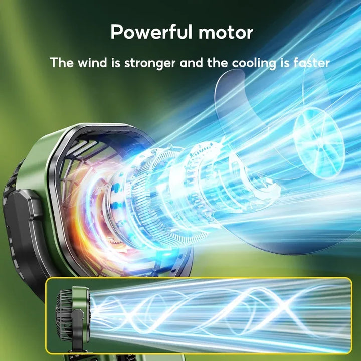 BowLift | Solar Camping Fan with 6000mAh Battery, LED Light & 4-Speed Cooling – SunBreeze