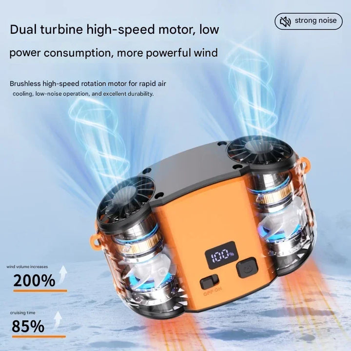 BowLift | Outdoor Double Air Outlet Waist & Neck Fan with Dual Vents – WindMate