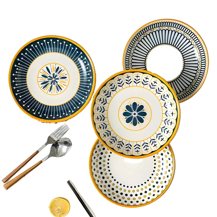 Porcelain Plate Set Hand-Painted – Elegant and Decorative | Perfect for Everyday and Special Occasions | Bowlift