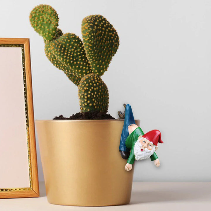 BowLift | Funny Gnome Flower Pot Hanger made of Resin with Pants on a Branch